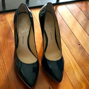 Nine West Patent Leather Love Fury Blue Heels